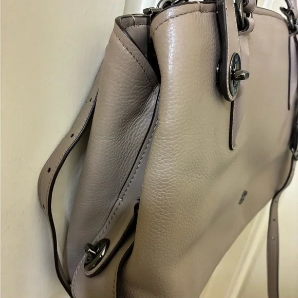 COACH Brooklyn Carryall Turnlock Shoulder Hand 2way Bag Leather BEIGE NWOT - Picture 7 of 16